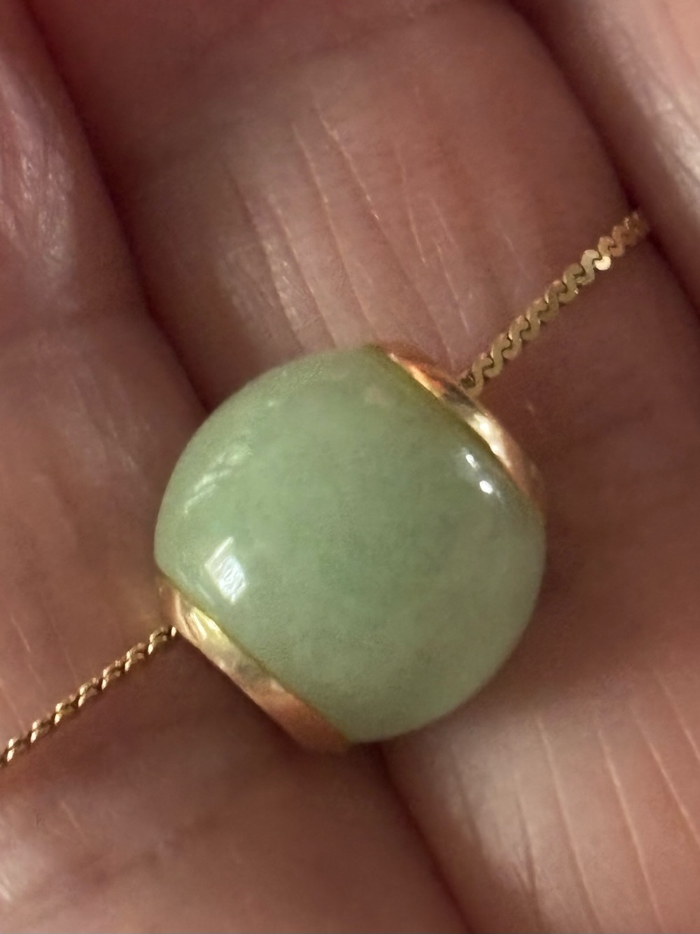 14k Solid Gold Jade Necklace